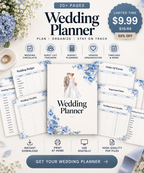 Wedding Planner Canva Template | 20+ Page Wedding Planning Organizer
